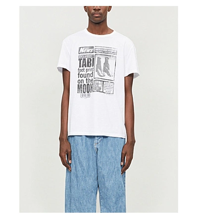 Shop Maison Margiela Graphic-print Cotton-jersey T-shirt In White