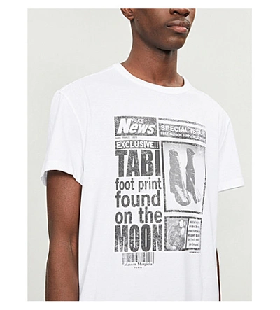 Shop Maison Margiela Graphic-print Cotton-jersey T-shirt In White