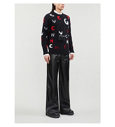 Shop Givenchy Logo-intarsia Knitted Jumper In Multi