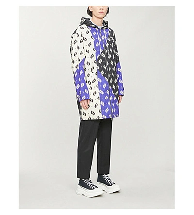 Shop Kenzo Contrasting-panelled Cotton Parka In Off White