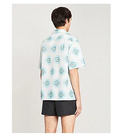 Shop Prada Graphic-print Cotton-poplin Shirt In Glicine
