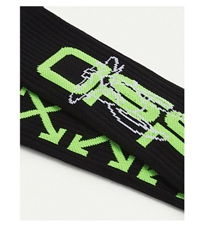 Shop Off-white Harry The Bunny Cotton-blend Socks In Black Green