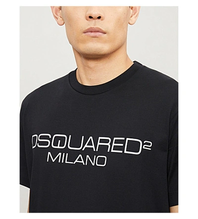 Shop Dsquared2 Logo-print Cotton-jersey T-shirt In White Black