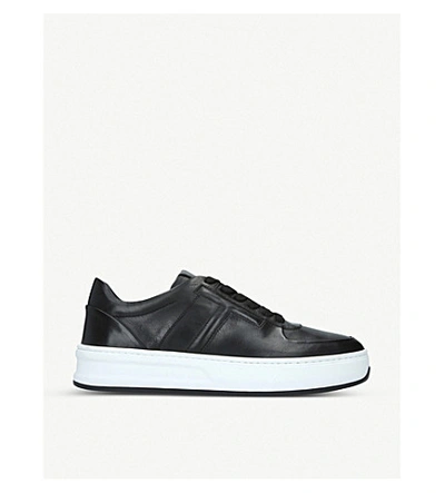 Shop Tod's Cassetta T Leather Trainers In Black