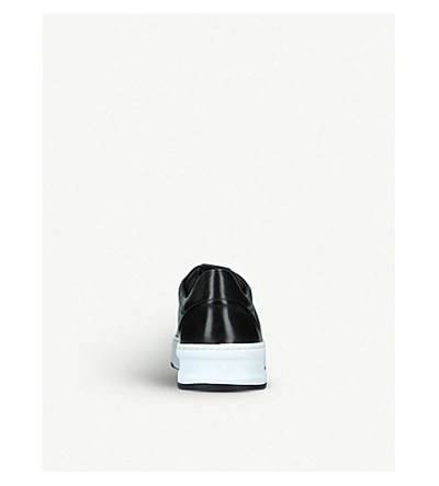 Shop Tod's Cassetta T Leather Trainers In Black