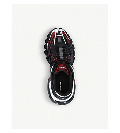 Shop Balenciaga Track 2 Panelled Mesh, Nylon And Woven Trainers In Blk/red