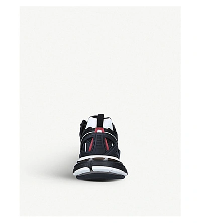 Shop Balenciaga Track 2 Panelled Mesh, Nylon And Woven Trainers In Blk/red