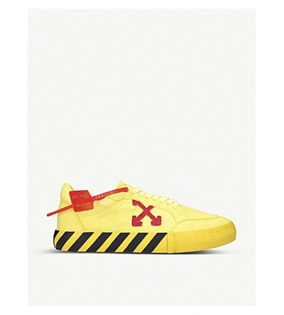 Shop Off-white Vulcanised Low-top Canvas Trainers In Yellow