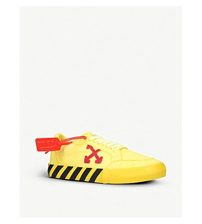 Shop Off-white Vulcanised Low-top Canvas Trainers In Yellow