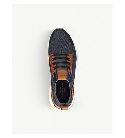 Shop Cole Haan 3.zerogrand Motion Knitted Trainers In Blue/dark