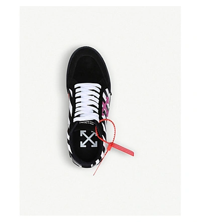 Shop Off-white Vulcanized Leather And Canvas Low-top Trainers In Blk/white