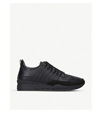 Shop Dsquared2 251 Low-top Leather Trainers In Black