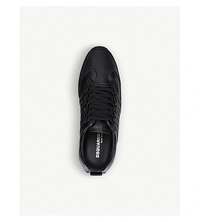 Shop Dsquared2 251 Low-top Leather Trainers In Black