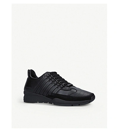 Shop Dsquared2 251 Low-top Leather Trainers In Black