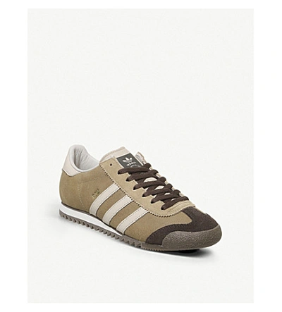 Adidas Originals Rom Leather Trainers In Raw Desert St Pale Nude | ModeSens