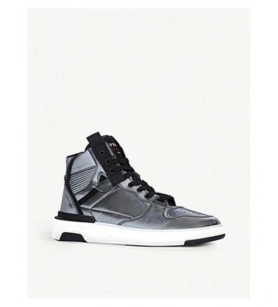 Shop Givenchy Wing Reflective Coated-canvas High-top Trainers In Grey