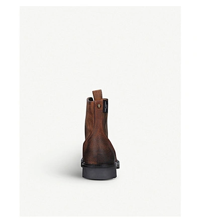 Shop Kurt Geiger Charles Leather Ankle Boot In Brown