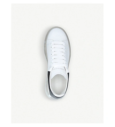 Shop Alexander Mcqueen Show Transparent-sole Leather Trainers In White/blk