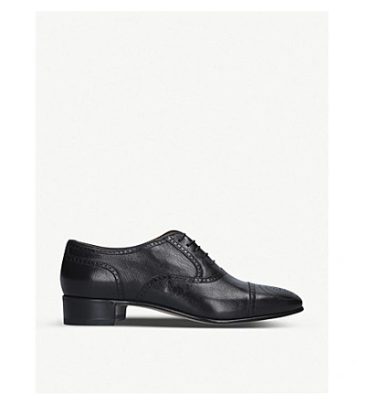 Shop Gucci Dracma Gg-detailed Leather Derby Shoes In Black