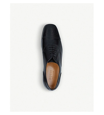 Shop Gucci Dracma Gg-detailed Leather Derby Shoes In Black