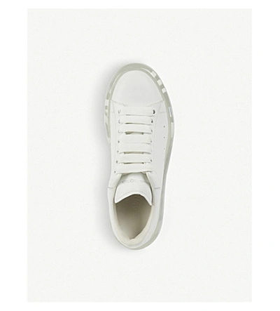 Shop Alexander Mcqueen Mens White Show Transparent-sole Leather Trainers 9