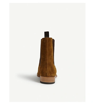 Shop Sandro Leather Chelsea Boots In Caramel
