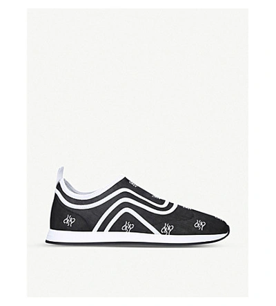 Shop Fendi Freedom Ff Logo-embroidered Mesh Trainers In Blk/white