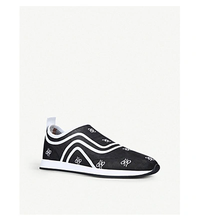 Shop Fendi Freedom Ff Logo-embroidered Mesh Trainers In Blk/white