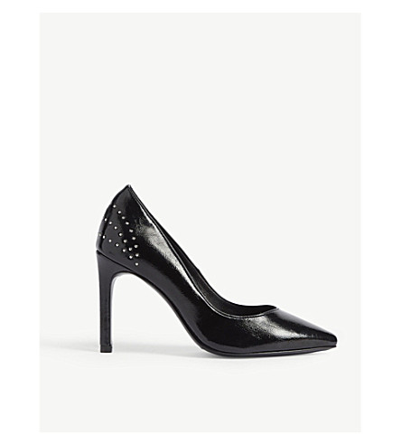 black studded court shoes