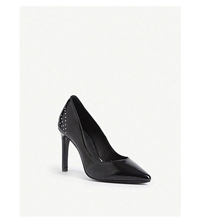 Shop Maje Flori Studded Leather Court Shoes In Black