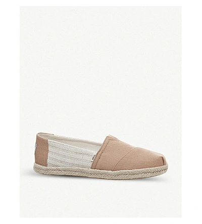 Shop Toms Ivy League Alpargata Canvas Shoes In Honey Stripes