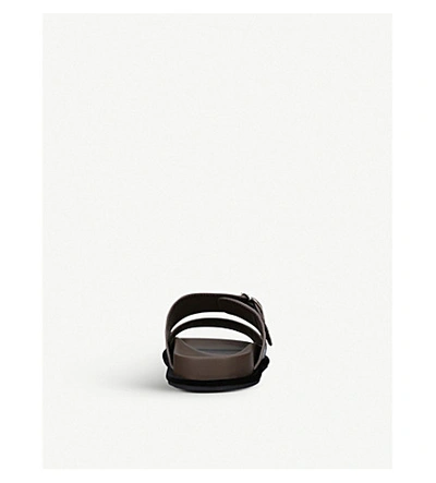 Shop Fendi Logo-print Leather Sandals