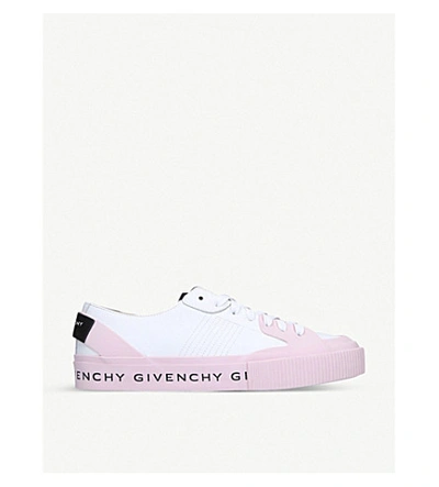 Shop Givenchy Strap Detail Leather Trainers In White