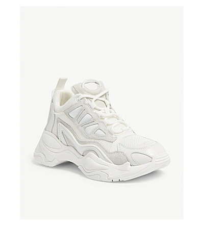 Shop Sandro Astro Leather And Mesh Trainers In White