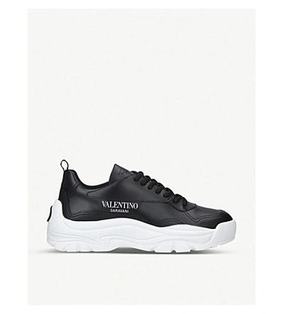 Shop Valentino Garavani Gumboy Panelled Leather And Suede Low-top Trainers In White
