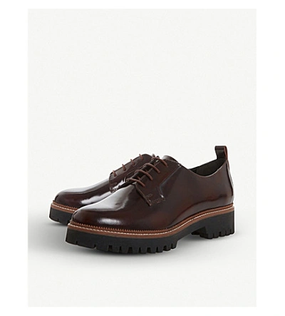 Shop Dune Fate Lace-up Leather Brogues In Burgundy-leather