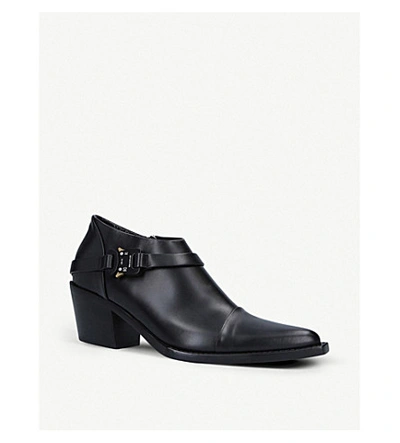 Shop Alyx Block-heel Leather Heeled Ankle Boots In Black