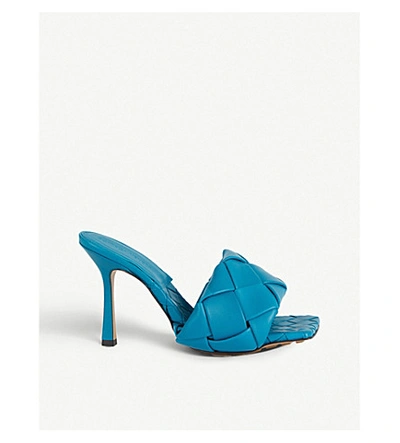 Shop Bottega Veneta Lido Intrecciato-woven Leather Sandals In Blue