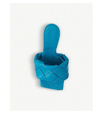 Shop Bottega Veneta Lido Intrecciato-woven Leather Sandals In Blue