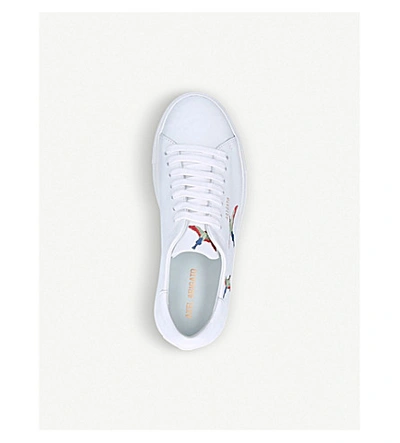 Shop Axel Arigato Womens White/oth Clean 90 Bird-embroidered Leather Low-top Trainers