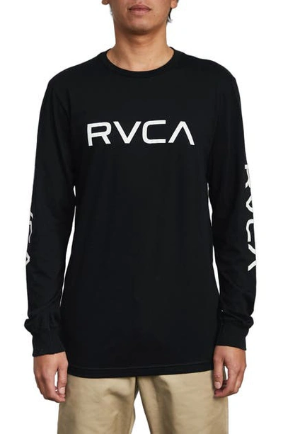 Shop Rvca Big Logo Long Sleeve T-shirt In Black