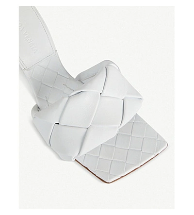 Shop Bottega Veneta Lido Intrecciato-woven Leather Sandals In White