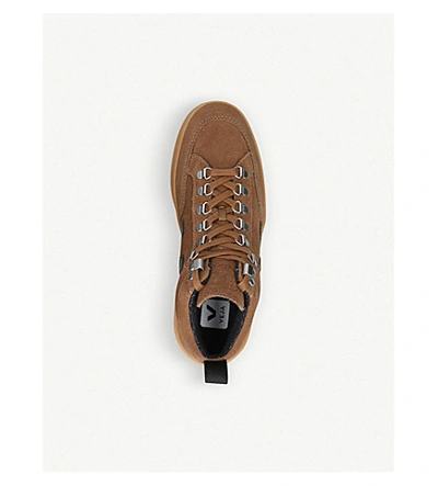 Shop Veja Roraima Suede Mid-top Trainers In Blk/brown