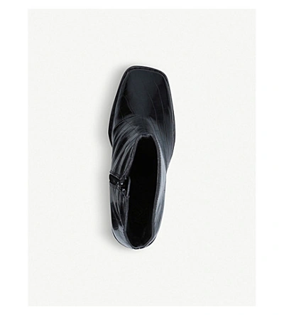 Shop Kg Kurt Geiger Tabbi Croc-print Ankle Boots In Black