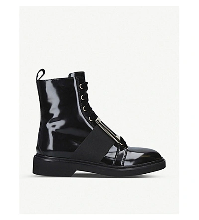 Shop Roger Vivier Womens Black Viv Rangers Patent-leather Ankle Boots 7