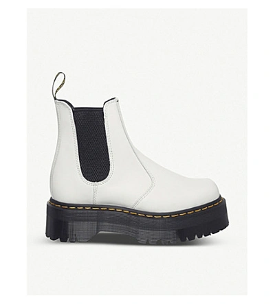 Shop Dr. Martens' 2976 Platform Leather Chelsea Boots In White