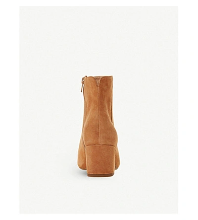 Shop Dune Omarii Suede Heeled Ankle Boots In Camel-suede