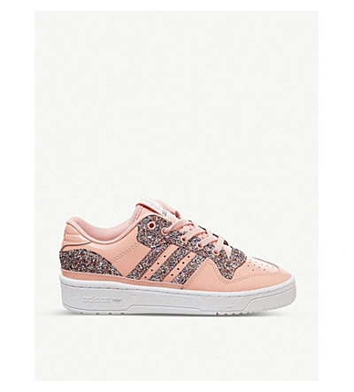 Adidas Originals Rivalry Low Glitter-embellished Leather Trainers In Sparkle  Pink | ModeSens