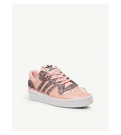 Adidas Originals Rivalry Low Glitter-embellished Leather Trainers In Sparkle  Pink | ModeSens