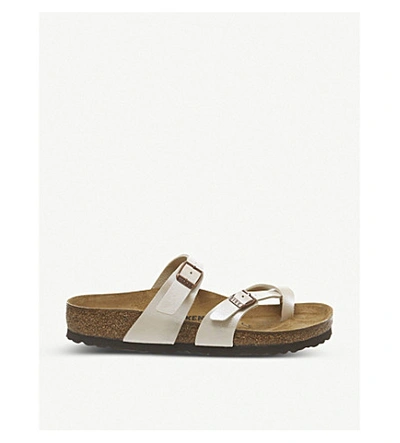 Birkenstock Mayari Cross Strap Sandal In Graceful Pearl White
